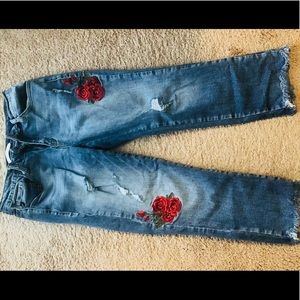 KanCan Fringe & Roses Jeans